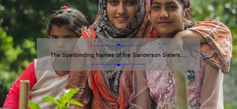 The Spellbinding Names of the Sanderson Sisters: Unveiling the Mysteries of Hocus Pocus