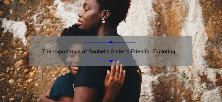 The Importance of Rachel's Sister's Friends: Exploring the Power of Female Relationships
