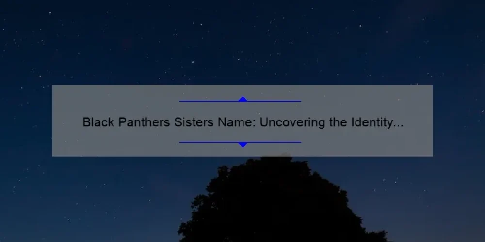 Black Panthers Sisters Name: Uncovering the Identity of These Revolutionary Women